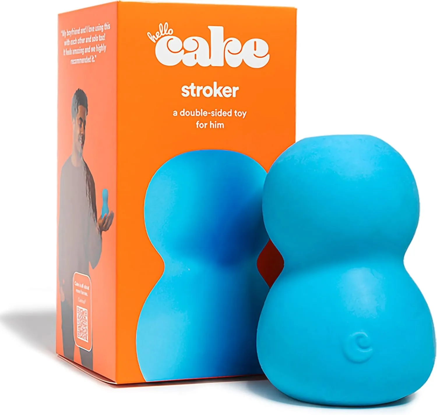 Hello Cake Stroker, Double-Sided Sex Toy for Men and Couples, Handheld Male Stroker with Dual Entrances - Soft, Squishy Exterior with Ribbed, Beaded Texture Interior, Easy to Clean & Use, Waterproof