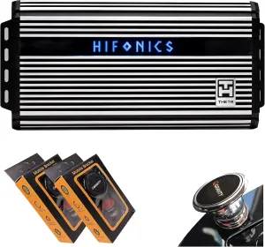 Hifonics ZTH-2225.1D Zeus Theta Compact Mono Channel Car Audio Amplifier (Silver) – Class D Amp, 2200-Watt Built-in Bass Control, Bass Remote Included with 2 Gravity Phone Holder Bundle