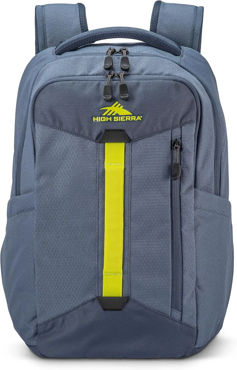 High Sierra Large Backpack Reflective Accent Comfortable Mesh Back School Bag with Tablet Device Sleeve and Adjustable Straps, Grey Blue