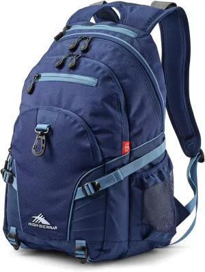 High Sierra Loop Backpack, Travel, or Work Bookbag with tablet sleeve, One Size, True Navy/Graphite Blue