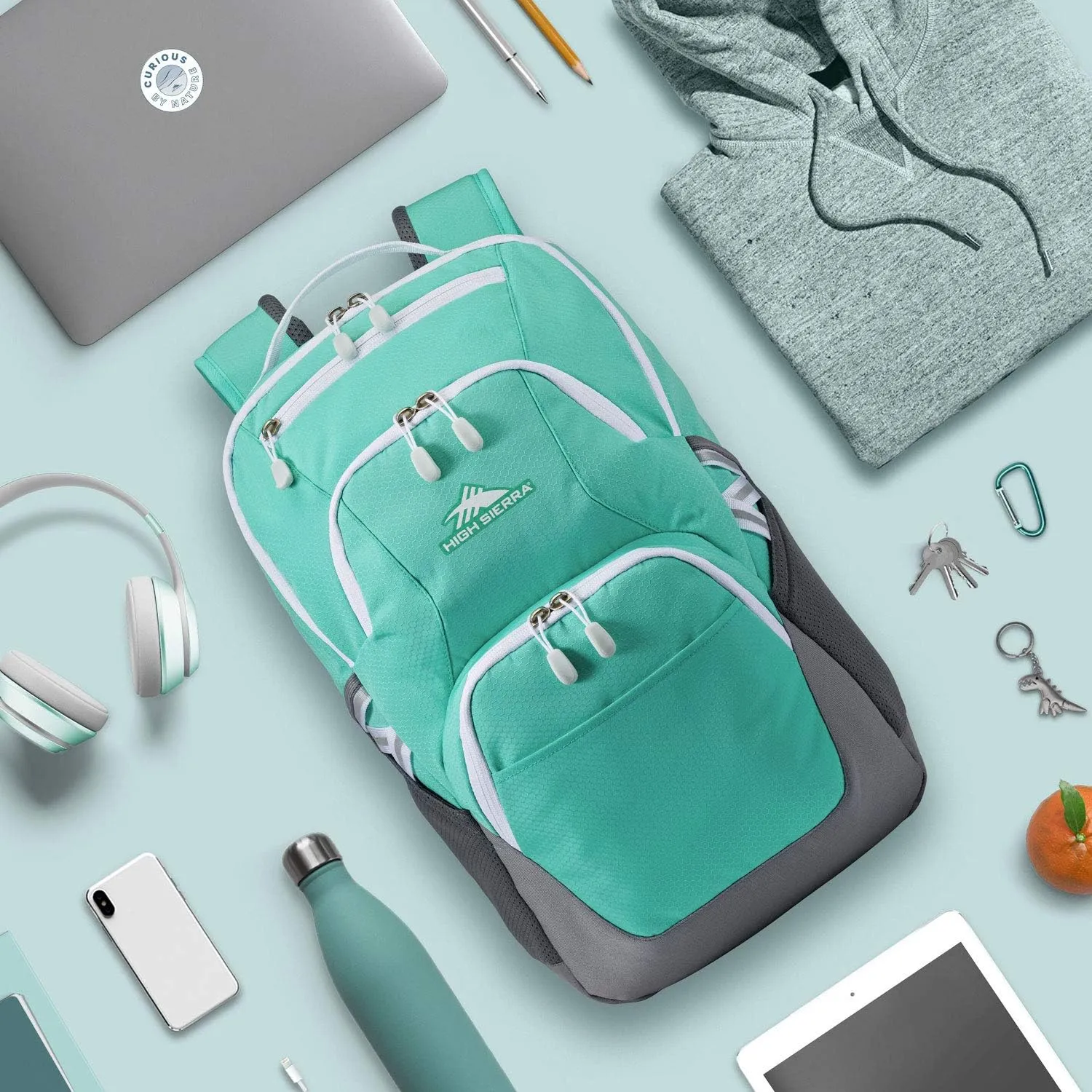 High Sierra Swoop Backpack with Laptop Pocket   Tablet Sleeve, Fits most 17” Laptops, 30L, Aquamarine