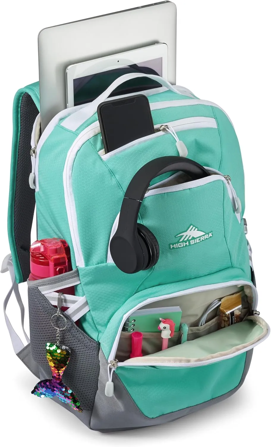 High Sierra Swoop Backpack with Laptop Pocket   Tablet Sleeve, Fits most 17” Laptops, 30L, Aquamarine