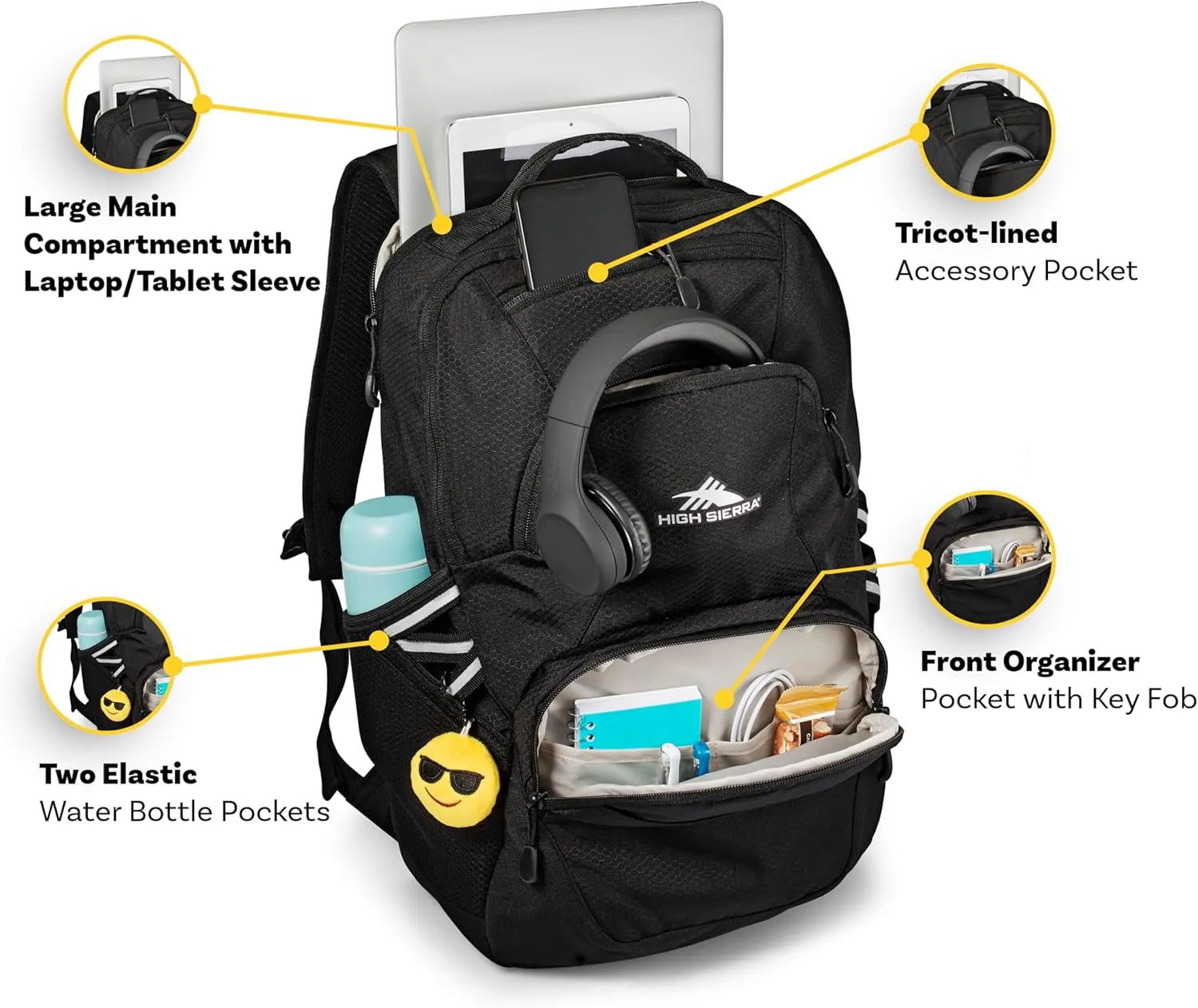 High Sierra Swoop Backpack with Laptop Pocket   Tablet Sleeve, Fits most 17” Laptops, 30L, Flamingo