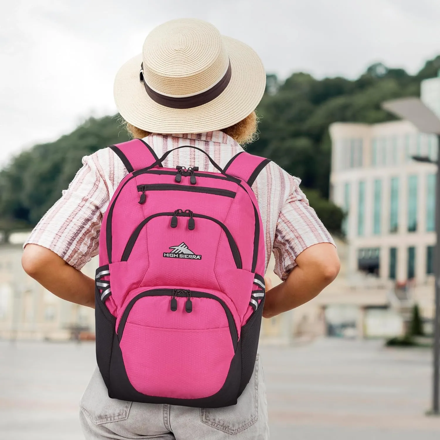 High Sierra Swoop Backpack with Laptop Pocket   Tablet Sleeve, Fits most 17” Laptops, 30L, Flamingo