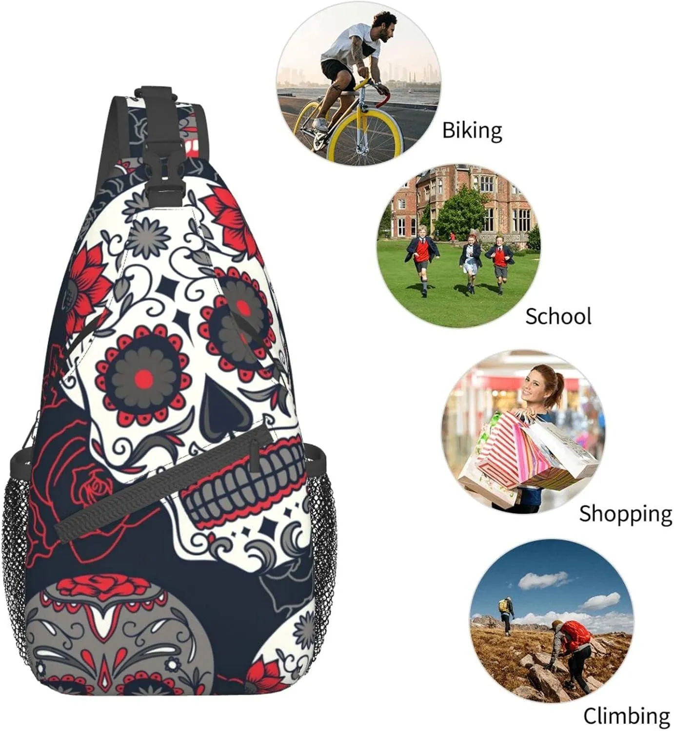 Hiking Daypacks Crossbody Shoulder Bag,Adjustable Strap High Capacity,For Men Women Outdoor Cycling Travel