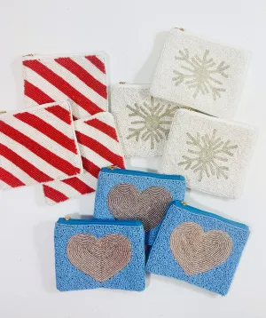 Holiday Beaded Coin Pouch
