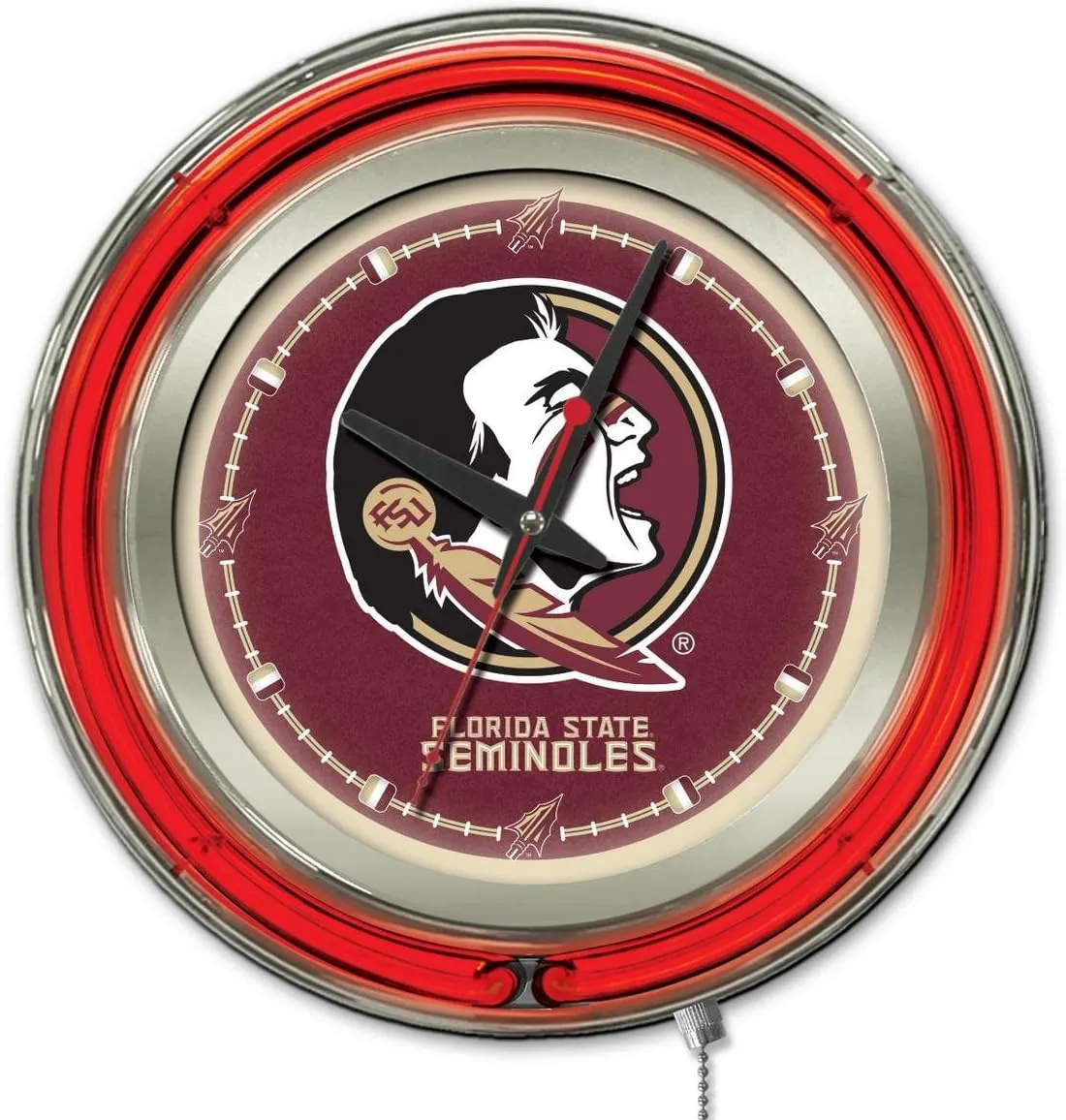 Holland Bar Stool Co. Florida State (Head) 15" Double Neon Wall Clock