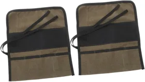 HOMSFOU 2pcs Canvas Tool Roll Bag for Electricians Heavy Duty Power Tool Organizer Storage Pouch