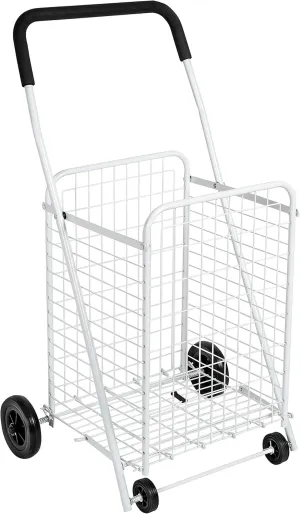 Honey-Can-Do White Four Wheel Utility Cart, 36.875x21.25x16.75