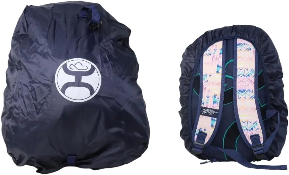 HOOEY "Recess 25 Liter School Hiking Backpack Rain Cover Hat Strap Laptop Sleeve Hydro Pockets (Pink/Navy)