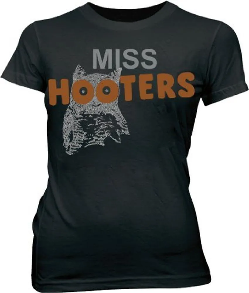 Hooters Miss Logo Black Juniors T-Shirt Tee