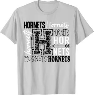 Hornets School Spirit Typography Back to School Womens T-Shirt
