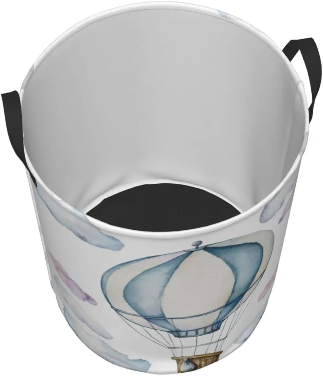 Hot Air Balloon Round Laundry Hamper Storage Basket Toys Clothes Organizer Bin For Home Bathroom Bedroom Dorm Nursery, 38l