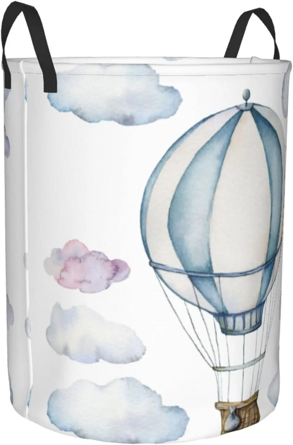 Hot Air Balloon Round Laundry Hamper Storage Basket Toys Clothes Organizer Bin For Home Bathroom Bedroom Dorm Nursery, 38l