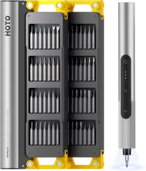 HOTO SNAPBLOQ™ S-A01 3.7V Electric Screwdriver Set with 56 Bits & 3 Torque Settings, Precision Mini Screwdriver, 250RPM, Brighter LED Light, Repair Tool Kit for Electronics, Phone, Laptop, DIY