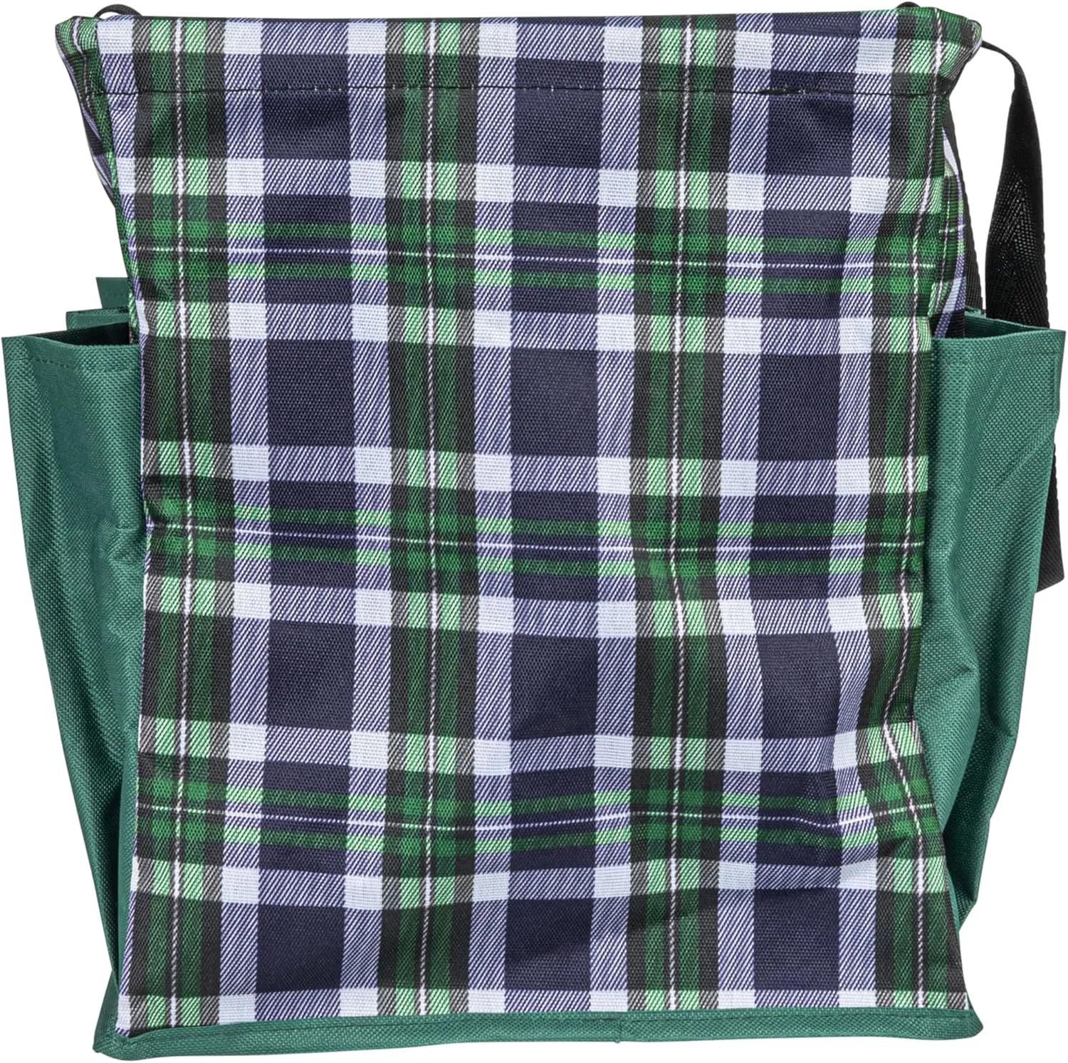 Household Essentials Krush Container All-Purpose Utility Tote, Water-Resistant Vinyl Lining with Pockets, Plaid