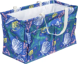 Household Essentials Krush Container All-Purpose Utility Tote, Water-Resistant Vinyl Lining with Pockets, Sea Shell