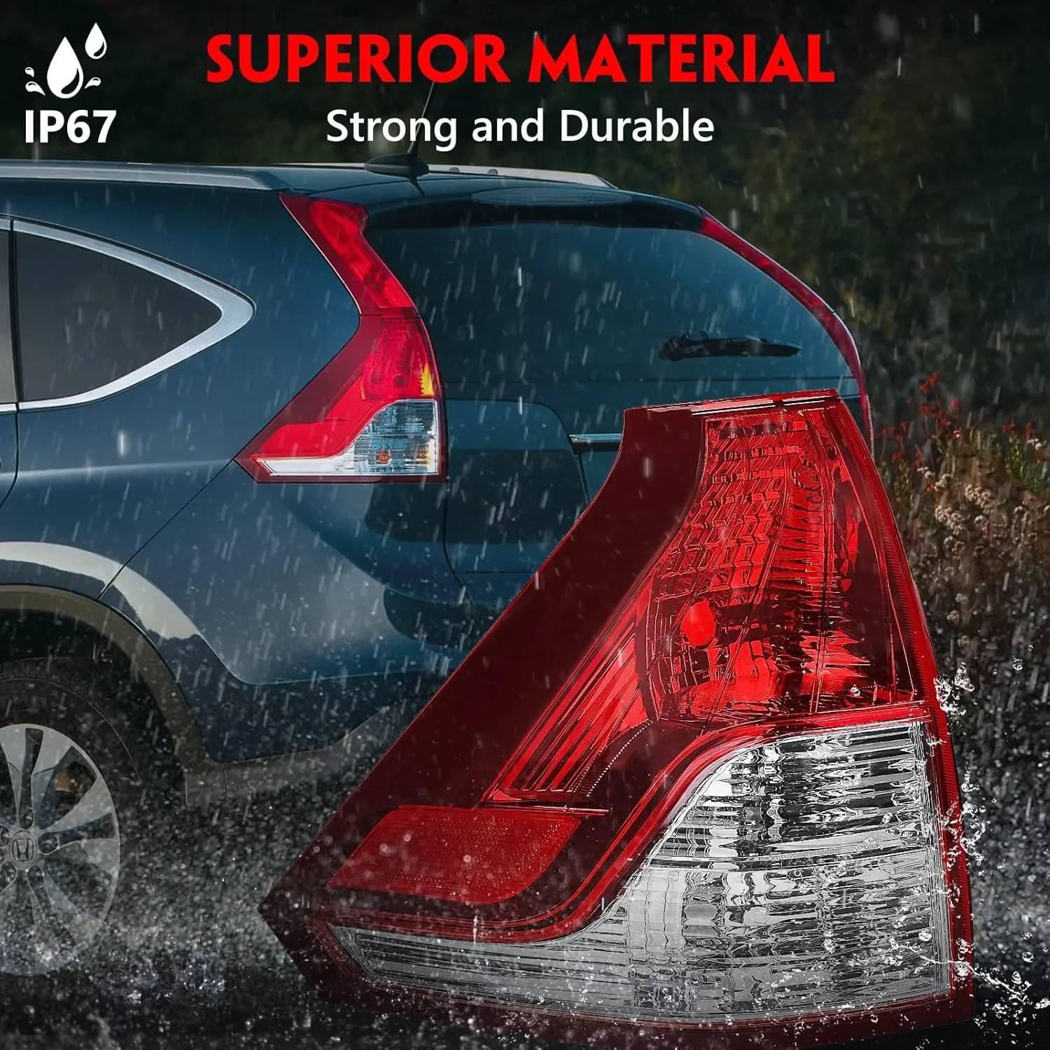 Huray Tail Light for Honda CRV 2012 2013 2014 Taillight Assembly Brake Lamp Replacement 33550-T0A-H01 Driver Side (Left)