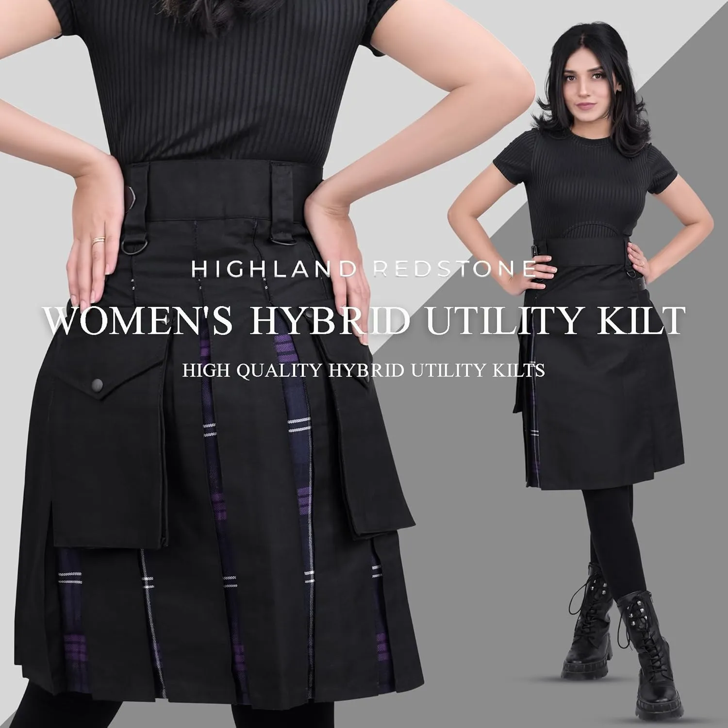 Hybrid Utility Kilts for Women Scottish Traditional Highland Costume Kilts