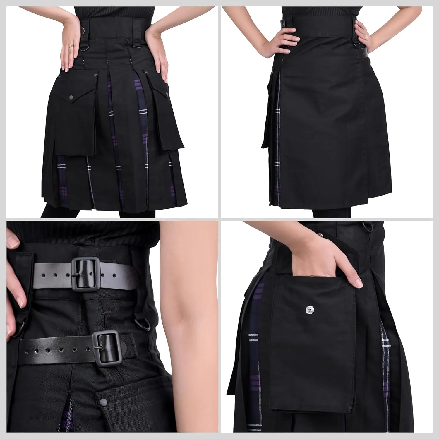 Hybrid Utility Kilts for Women Scottish Traditional Highland Costume Kilts