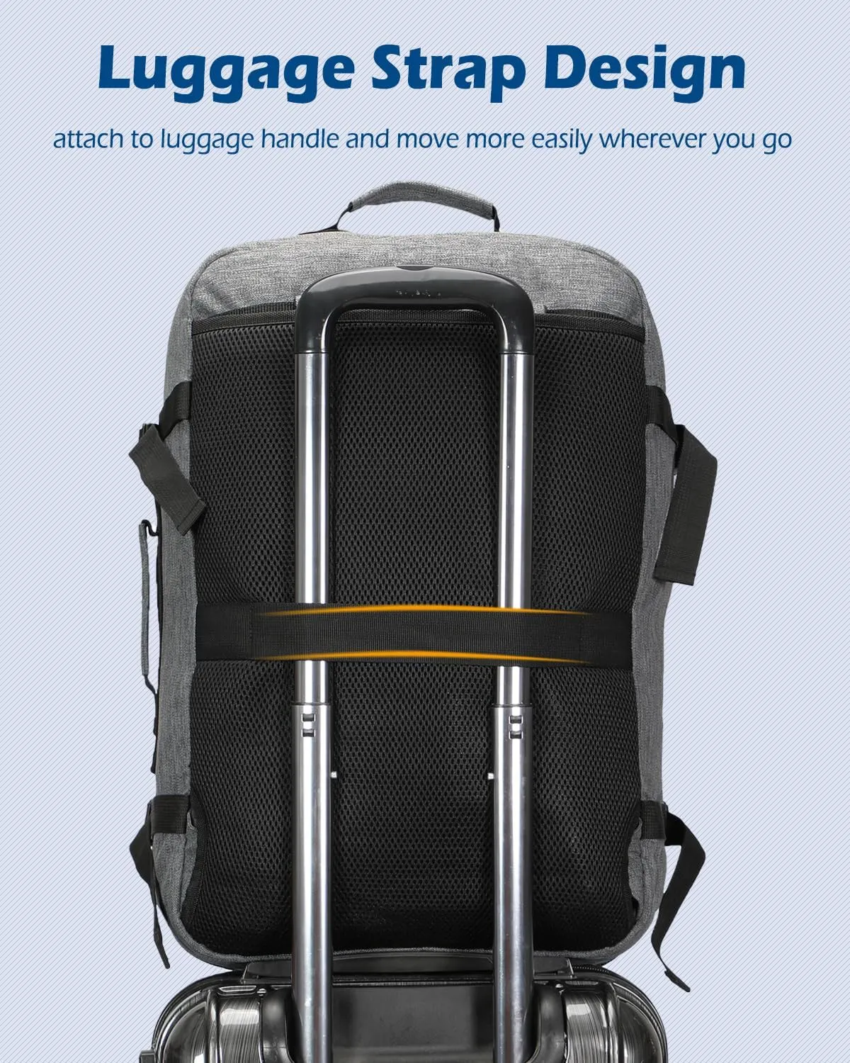 Hynes Eagle Carry on Backpack 38L Large Travel Backpack for Women Flight Approved Weekender Bag Laptop Backpack Men 15 inches Black Grey 2023
