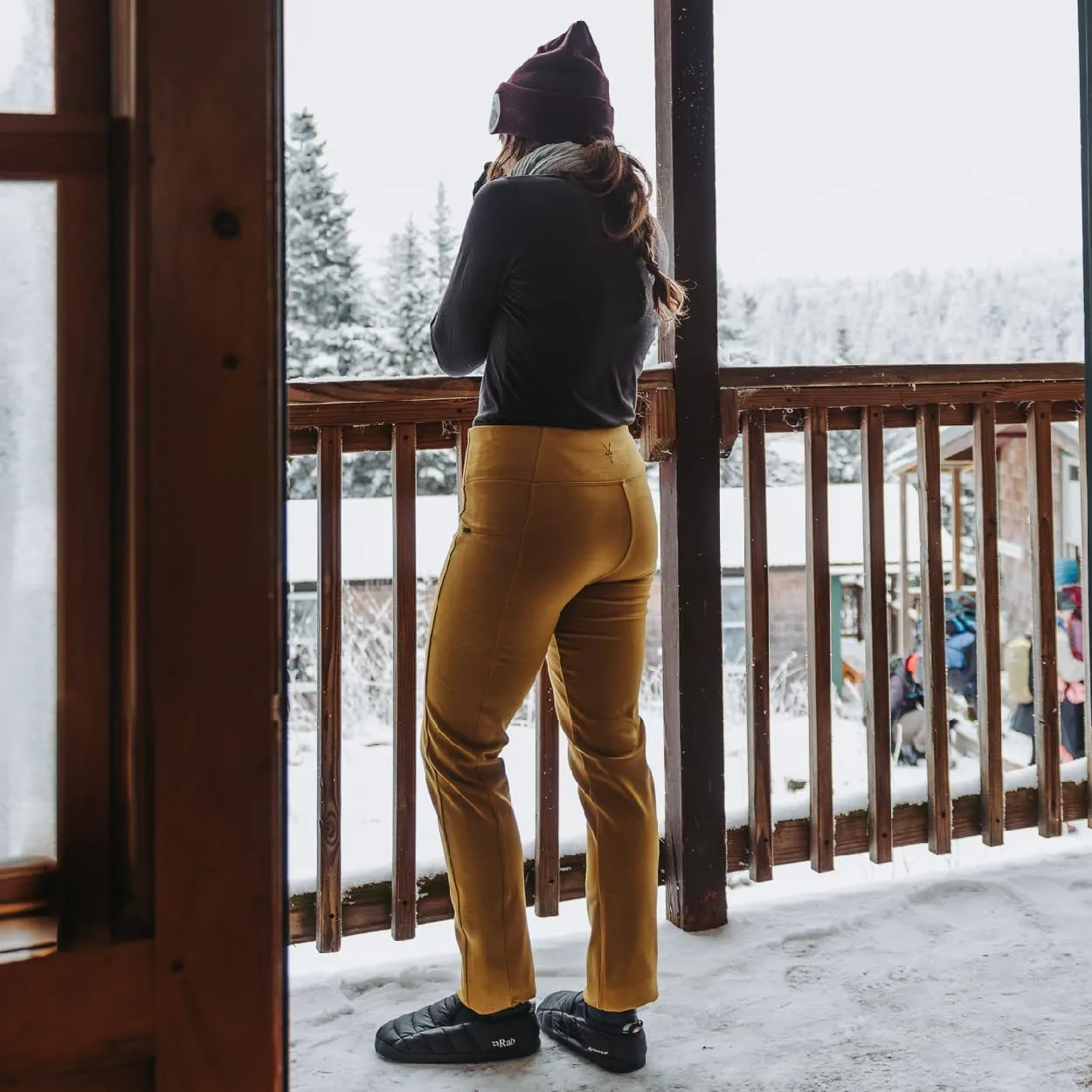 IBEX Merino Wool Lizzi Tavern High-Waisted Compression Pants for Women | Slim Fit Activewear with Invisible Zip Pockets