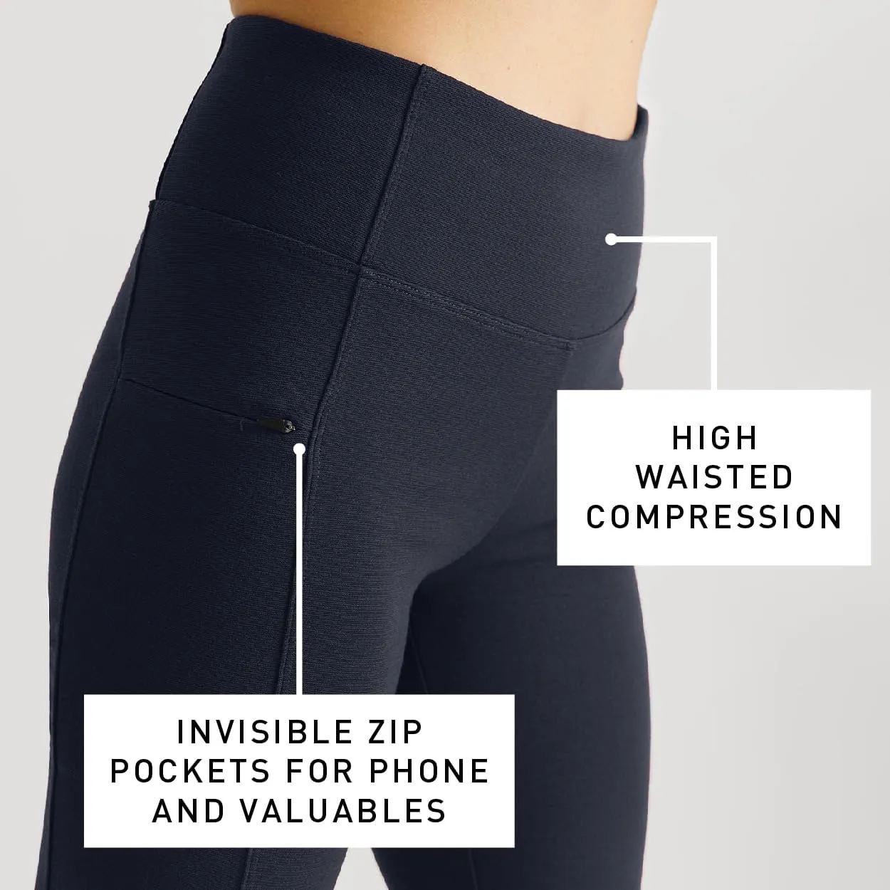 IBEX Merino Wool Lizzi Tavern High-Waisted Compression Pants for Women | Slim Fit Activewear with Invisible Zip Pockets