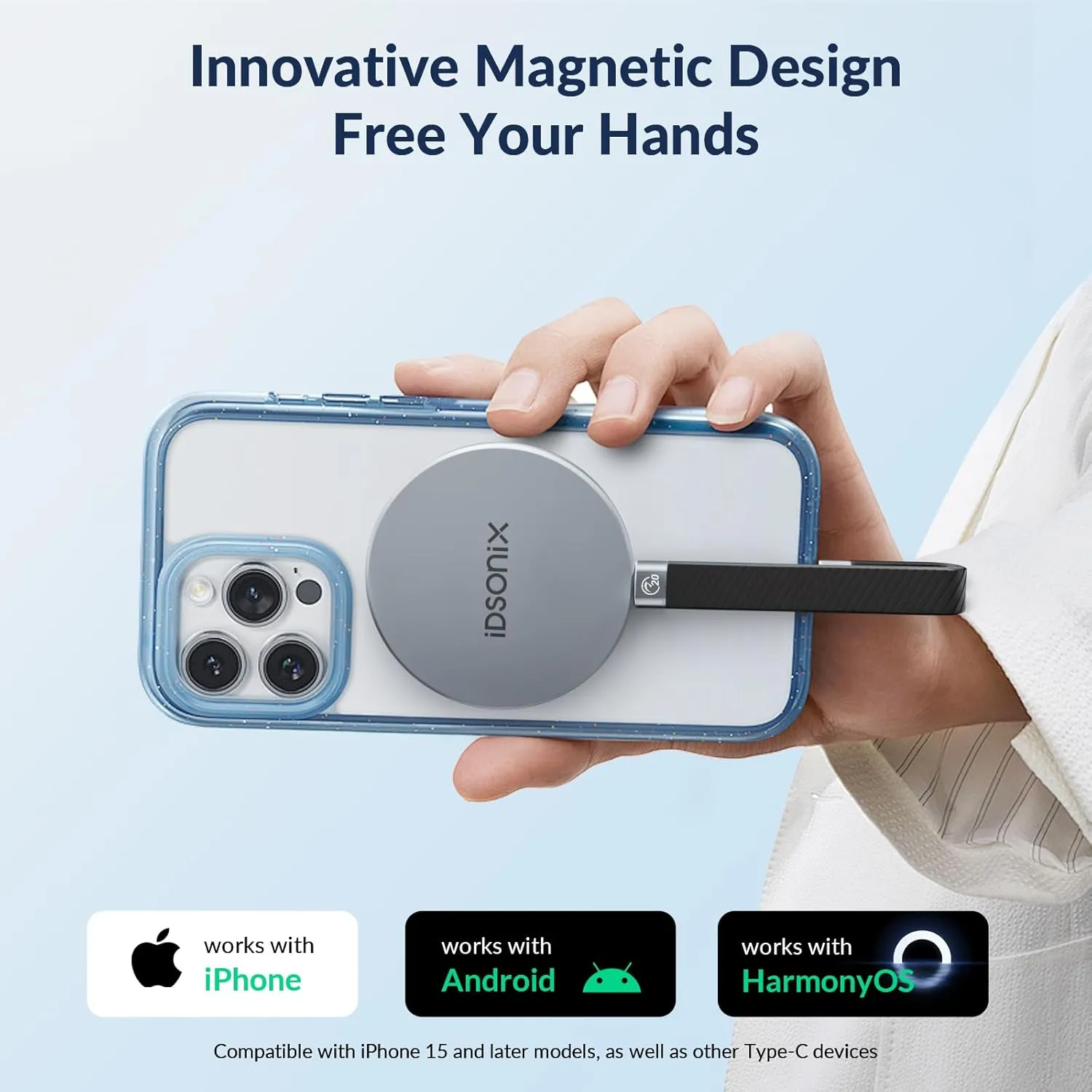 iDsonix 2TB External SSD, Magnetic Portable SSD Up to 2000MB/s - USB-C, USB 3.2 Gen 2x2 External Solid State Drive Compatible with iPad, MacBook, PS5, Xbox - iQ20
