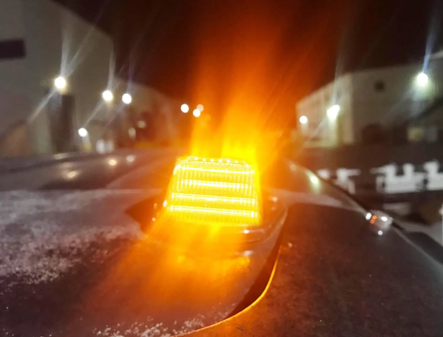 iJDMTOY Black-Out Smoked Lens Amber Yellow Full LED Cab Roof Marker Lamps Replacement Compatible With Ford 1980-1997 F150 F250 F350, Also Universal Fit For Other Trucks