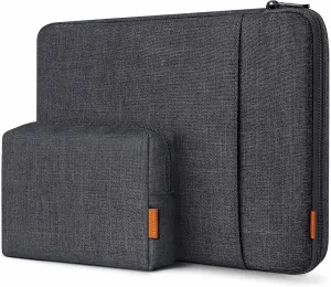 Inateck 360° Protection Laptop Bag with Accessory Bag, Compatible with 15-15.6 inch Laptop, Black Gray