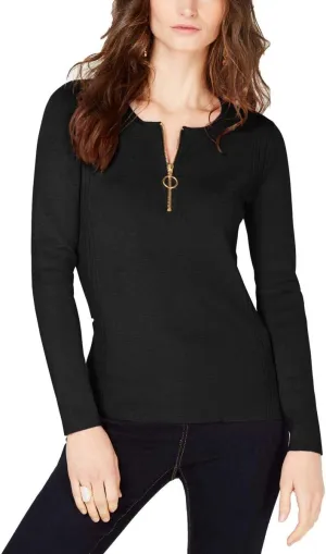 I.N.C. INTERNATIONAL CONCEPTS Zip Front Henley Sweater