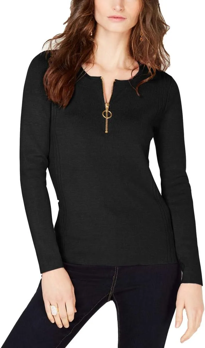 I.N.C. INTERNATIONAL CONCEPTS Zip Front Henley Sweater