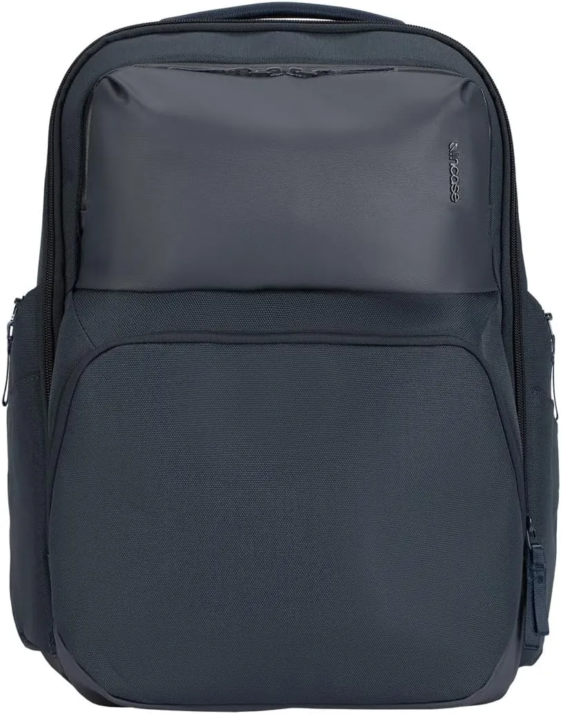 Incase A.R.C. Commuter Pack 26L with ReSpun 100% Recycled Polyester – RFID-Blocking, Hidden AirTag Pocket, Padded Up to 16”Laptop/Tablet Compartments, Ergonomic Sternum Strap, Foam Back - Navy