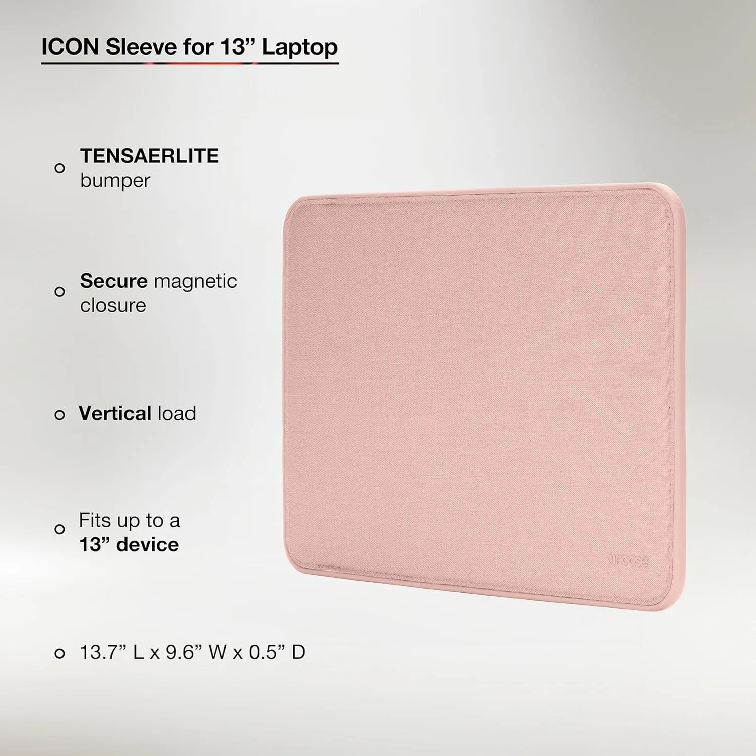 Incase ICON Sleeve with Woolenex - MacBook Air 13 inch Case - 2025, 2024, 2023, 2022, M4, M3, M2 - Fitted MacBook Case, Laptop Sleeve, Hard Cover, Durable, Lightweight - Blush Pink