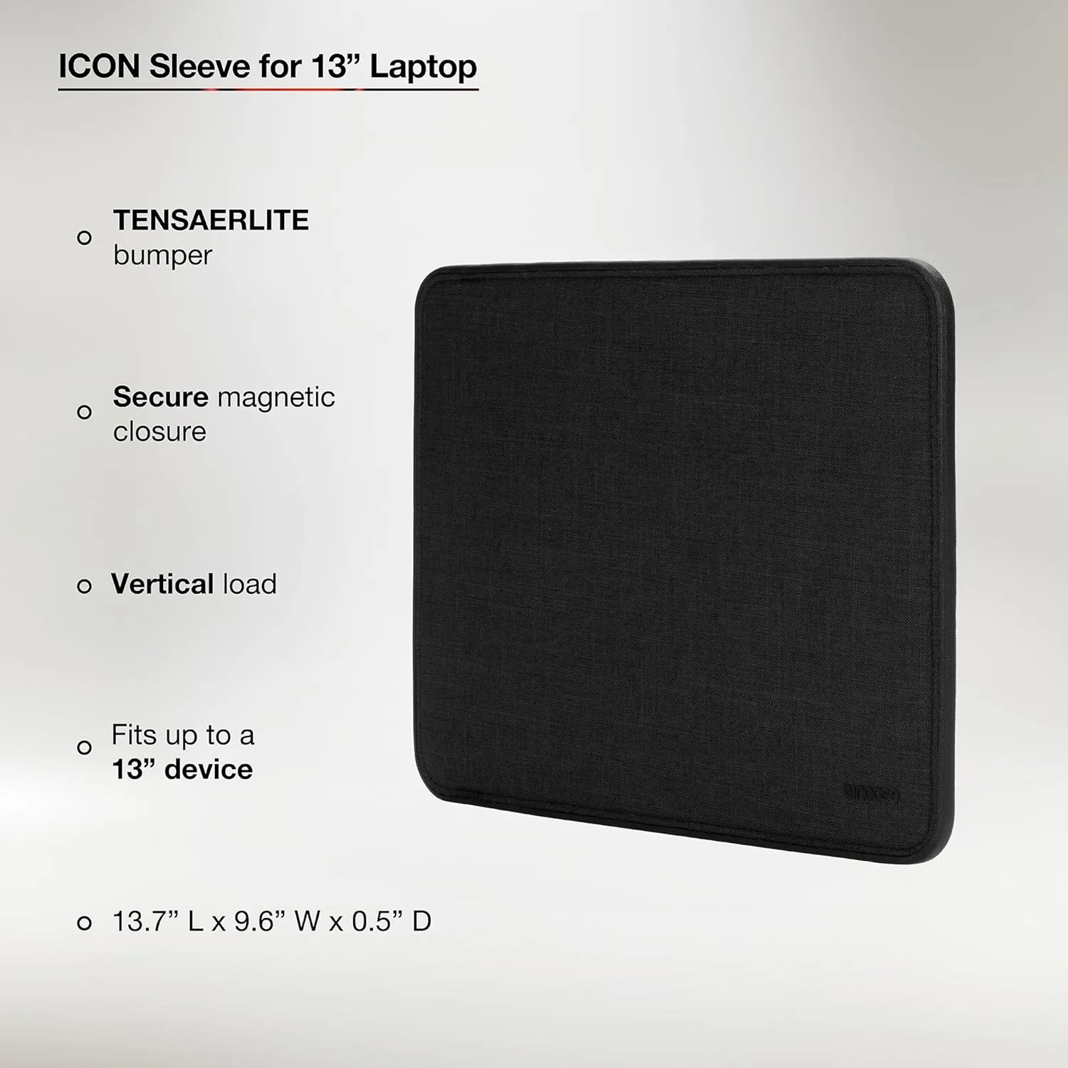 Incase ICON Sleeve with Woolenex - MacBook Air 13 inch Case - 2025, 2024, 2023, 2022, M4, M3, M2 - Fitted MacBook Case, Laptop Sleeve, Hard Cover, Durable, Lightweight - Graphite