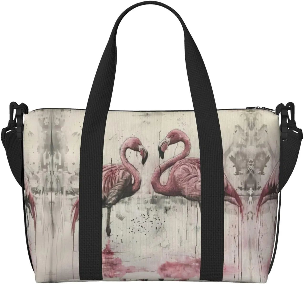 Ink Flamingos Print Versatile Gym Sports Bag,Companion For Your Journeys And Fitness Routines