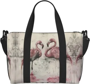 Ink Flamingos Print Versatile Gym Sports Bag,Companion For Your Journeys And Fitness Routines