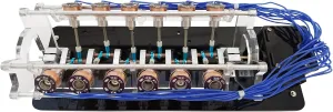 INTSUPERMAI Electromagnet Engine Model 12 Coils V-Shaped Motor Model with LED Light Physics Experiment Model for School Lab 100-240V to 5V