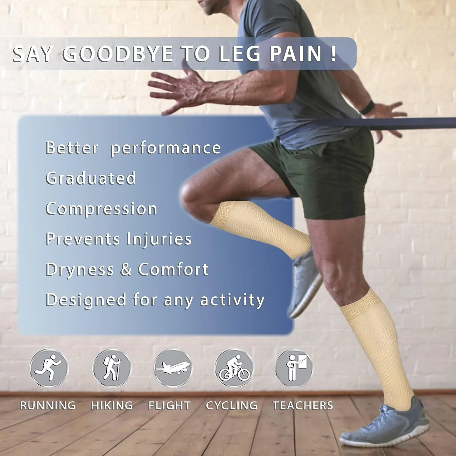 Iseasoo Copper Compression Socks (15-20 mmHg) for Men & Women - Running, Hiking, Cycling, Travel - Improves Circulation