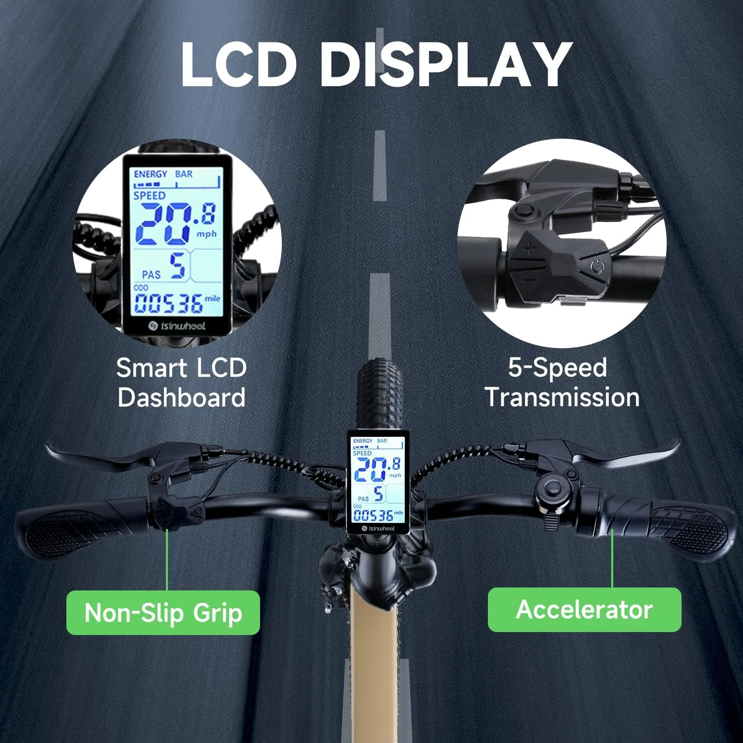 isinwheel U5 Electric Bike Adult 500W, 20" Folding Bikes, 20MPH Max Range 45  Mile, 48V 374.4Wh Removable Battery, Weighs Only 48.5lbs, Suitable for Leisure Riding&Commuting