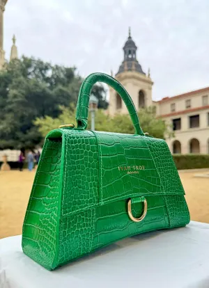 Italian Crocodile print Handbags for Women Genuine Cow Leather Purses Top Handles Shoulder Bag