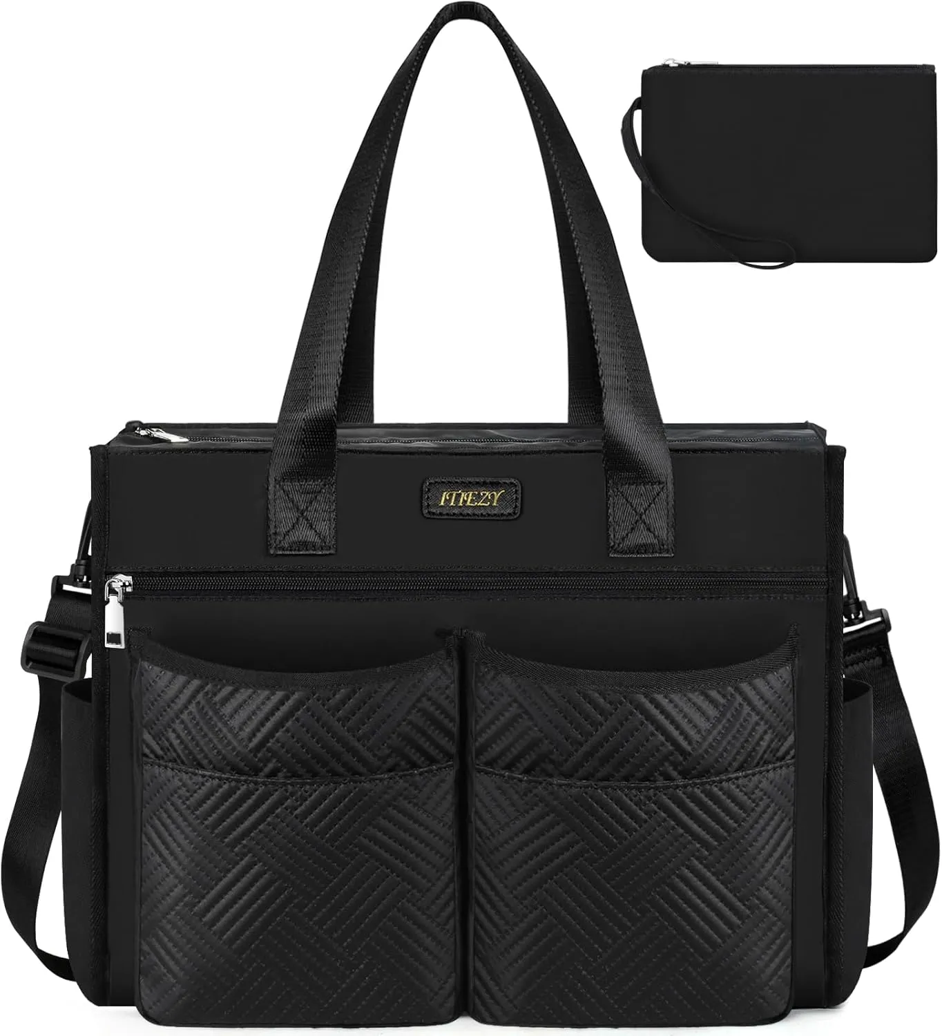ITIEZY Utility Tote Bag for Women with 15/18 Pockets - Large Teacher Tote Bag with Zipper Compartment Nurse Bags for Work