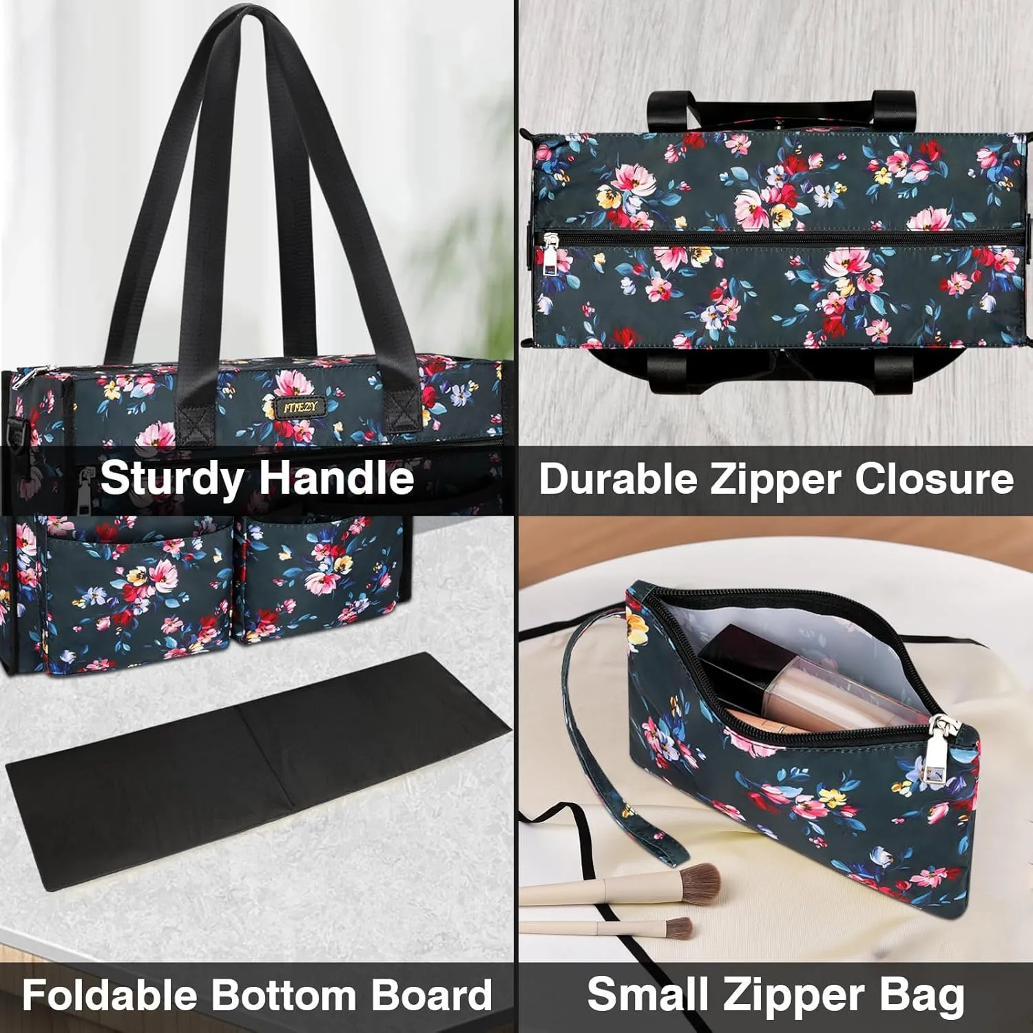 ITIEZY Utility Tote Bag for Women with 15/18 Pockets - Large Teacher Tote Bag with Zipper Compartment Nurse Bags for Work
