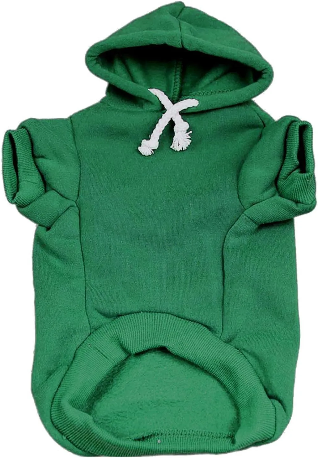 It's My Gotcha Day Dog Hoodie Fleece Lined Pullover Sweatshirt with Leash Hole(Green, Medium 12)