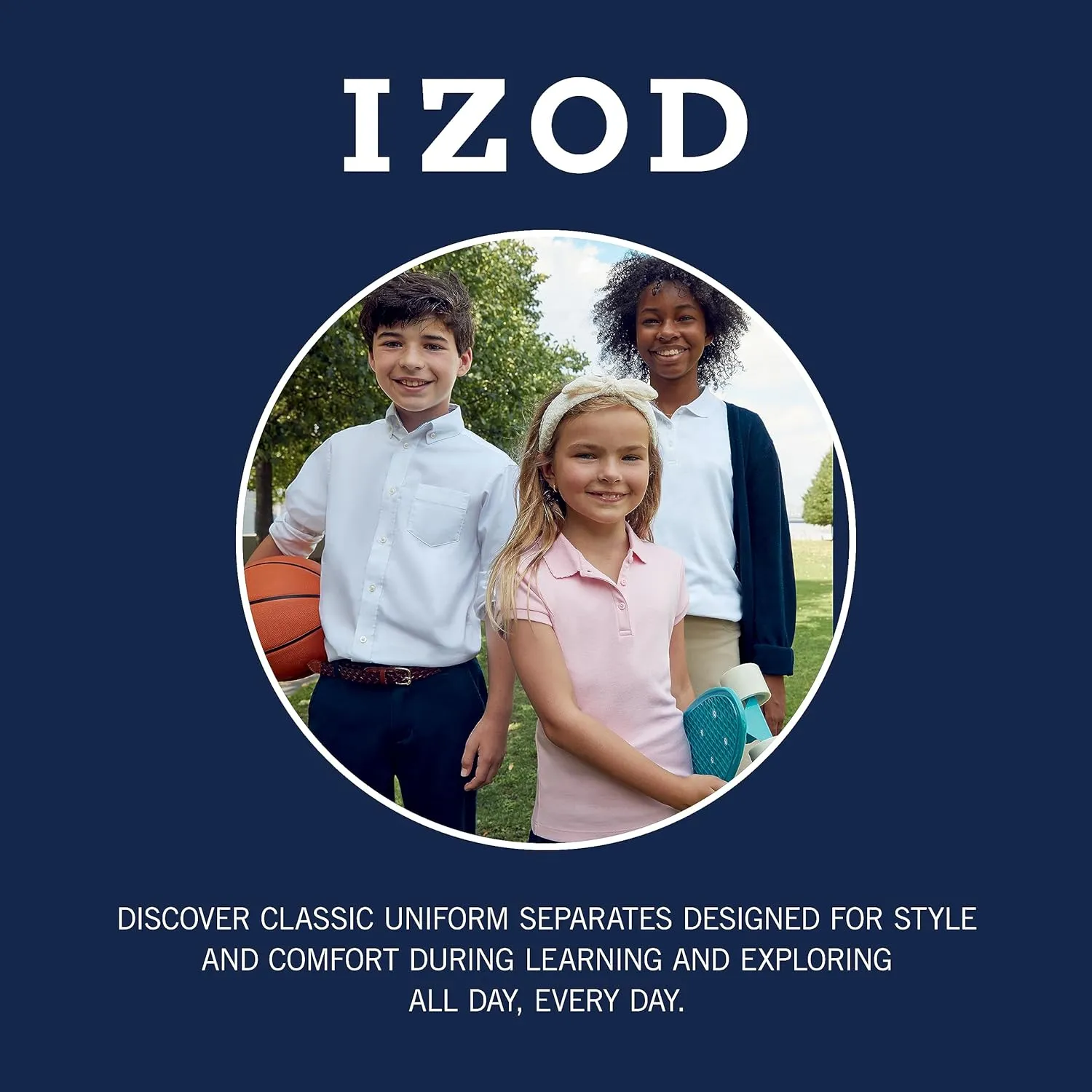 IZOD Girls' School Uniform Short Sleeve Polo Shirt, Button Closure, Moisture Wicking/Performance Material, Fade Resistant
