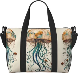 Jellyfish Pattern Print Versatile Gym Sports Bag,Companion For Your Journeys And Fitness Routines