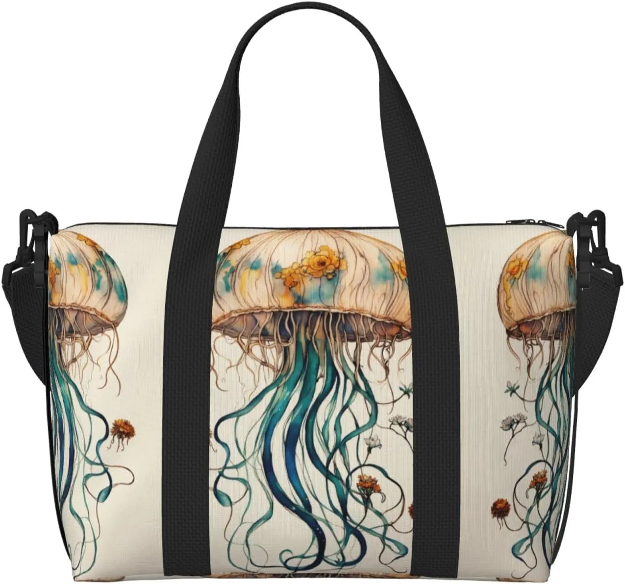 Jellyfish Pattern Print Versatile Gym Sports Bag,Companion For Your Journeys And Fitness Routines