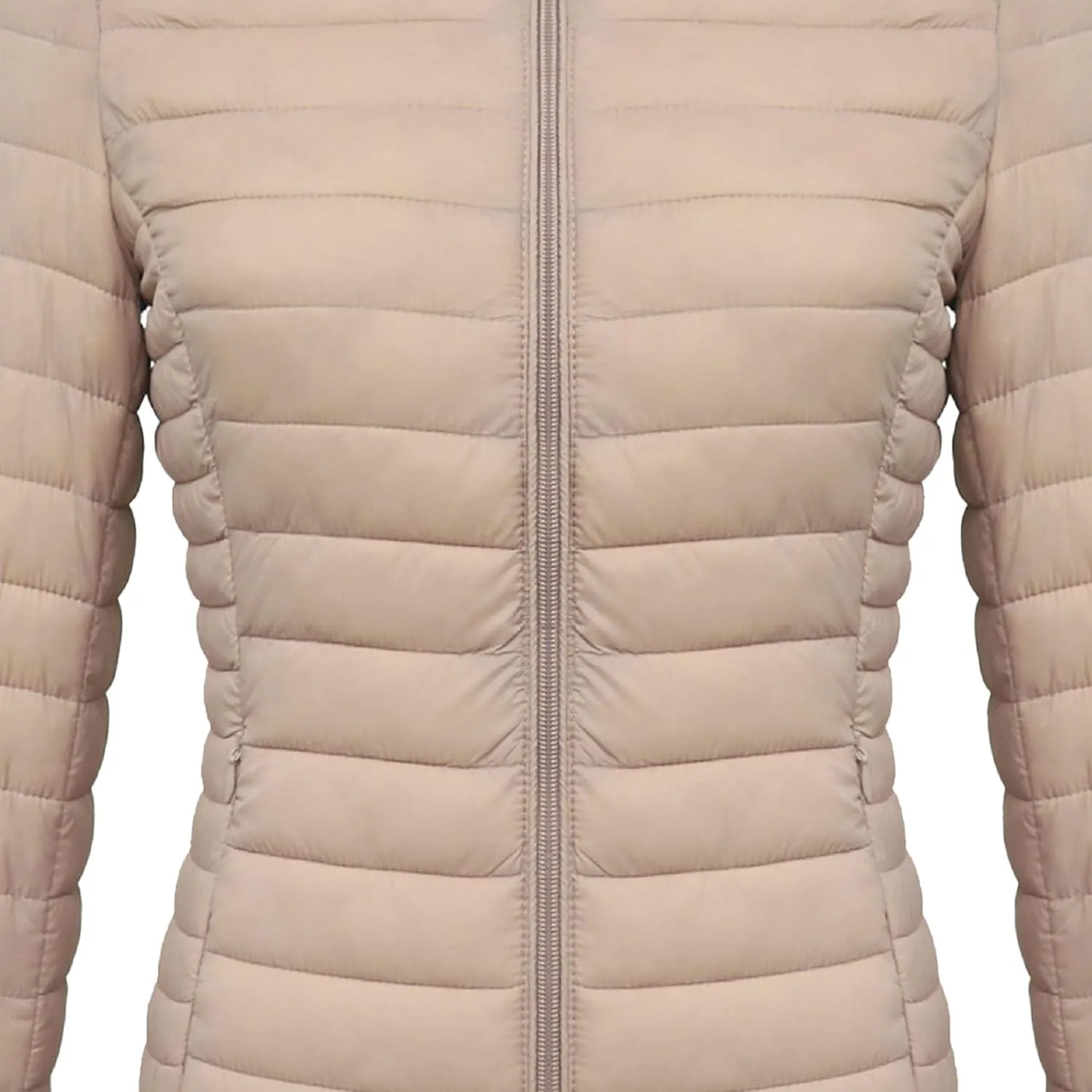 JEsilunmaMY Women's Packable Removable Hood Puffer Jacket Full-Zip Slim Short Down Jacket Insulated Quilted Warm Winter Coat