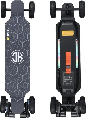 JKING Electric Skateboard Electric Longboard with Remote Control Skateboard,1800W Dual Brushless Motor,24 MPH Top Speed，18.6 Miles Range,4 Speed Adjustment，Max Load 330 Lbs,6 Months Warranty