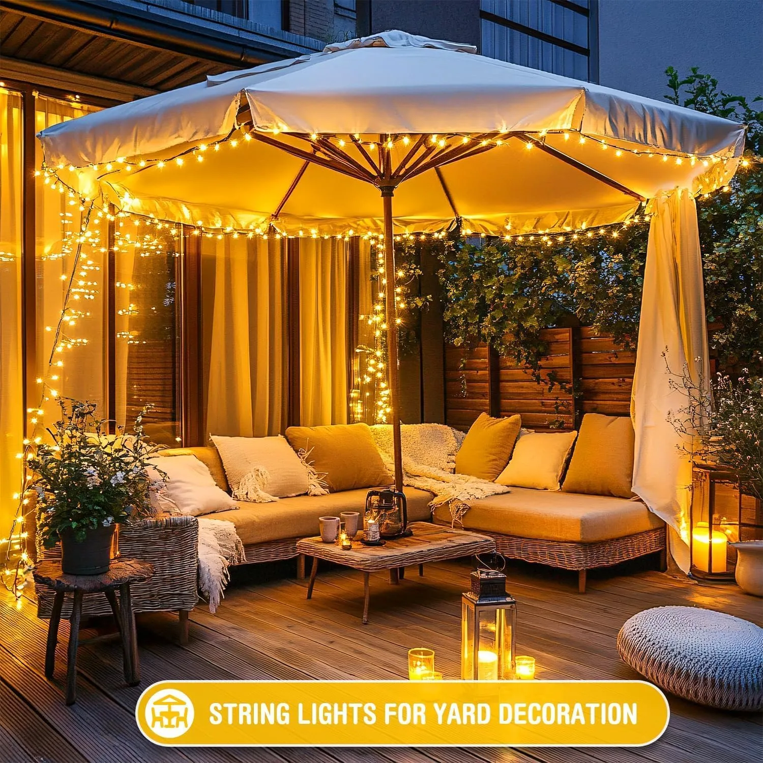 JMEXSUSS 200 LED String Lights Indoor Outdoor Clear Wire, Connectable Warm White Christmas Lights for Bedroom, 66 Ft Twinkle Fairy Classroom Light Plug in for Home Wedding Tree Yard Patio Decor